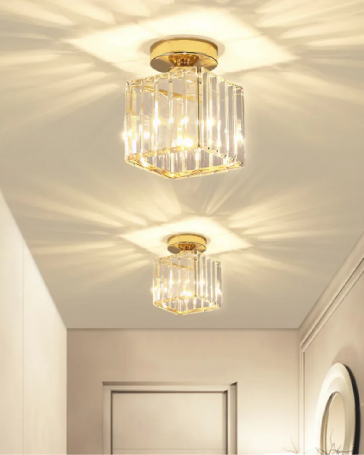Modern Glass Square Ceiling Light 1-Light
