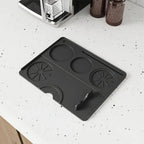 Non-Slip Silicone Tamper Mat for Espresso Brewing – Coffee Accessory with Tool Organizer Slots