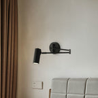 Nordic Brass Cylinder Swing Arm Wall Sconce Lamp 1-Light