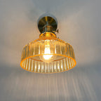 Nordic Brass Glass Dome Wall Sconce Lamp 1-Light