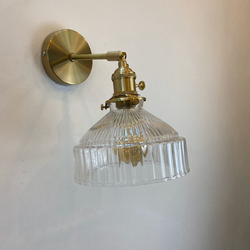 Nordic Brass Glass Dome Wall Sconce Lamp 1-Light
