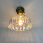 Nordic Brass Glass Dome Wall Sconce Lamp 1-Light