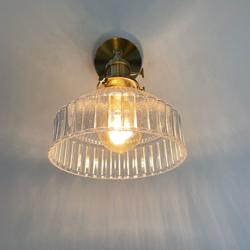 Nordic Brass Glass Dome Wall Sconce Lamp 1-Light