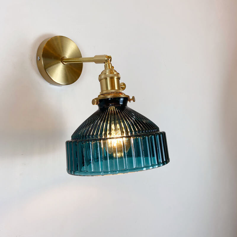 Nordic Brass Glass Dome Wall Sconce Lamp 1-Light