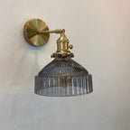 Nordic Brass Glass Dome Wall Sconce Lamp 1-Light