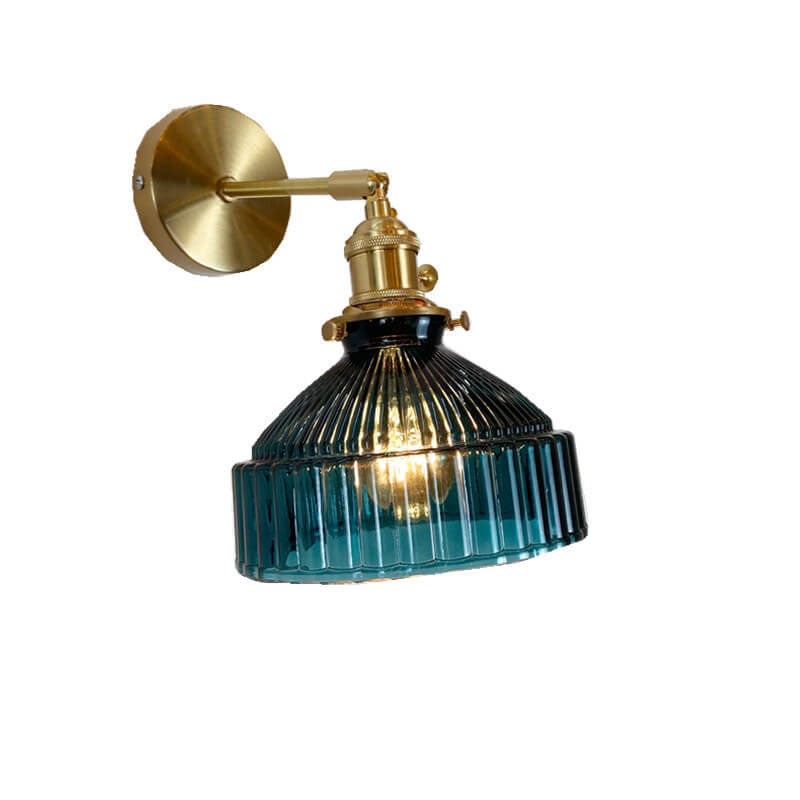Nordic Brass Glass Dome Wall Sconce Lamp 1-Light