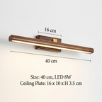 Nordic Walnut Cylinder LED Wall Sconce Lamp 1-Light