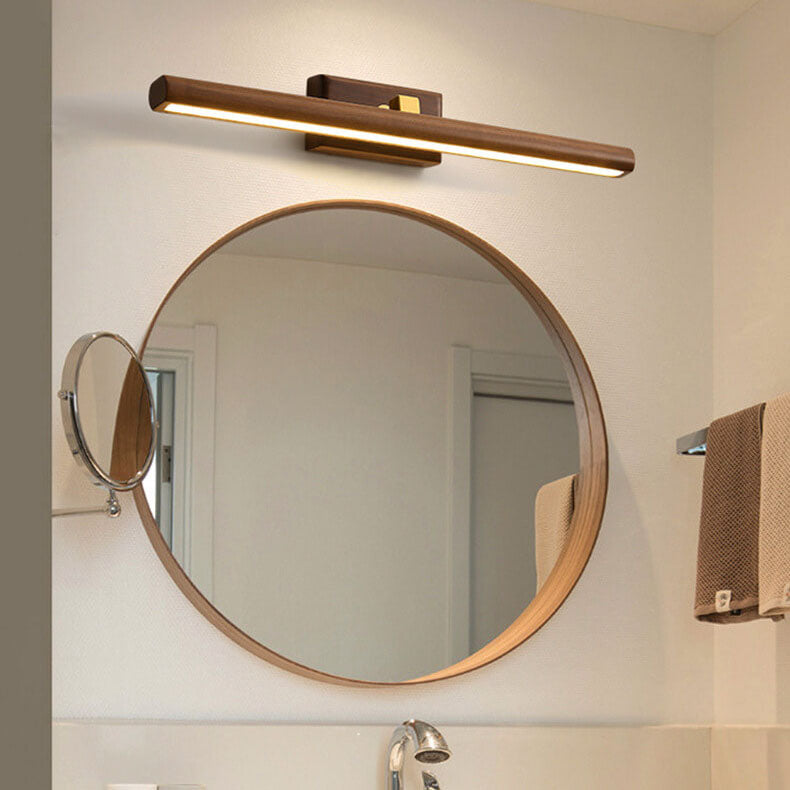 Nordic Walnut Cylinder LED Wall Sconce Lamp 1-Light