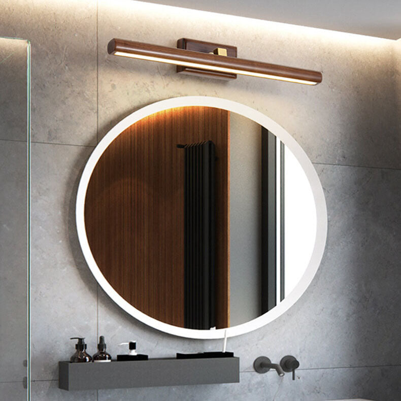 Nordic Walnut Cylinder LED Wall Sconce Lamp 1-Light