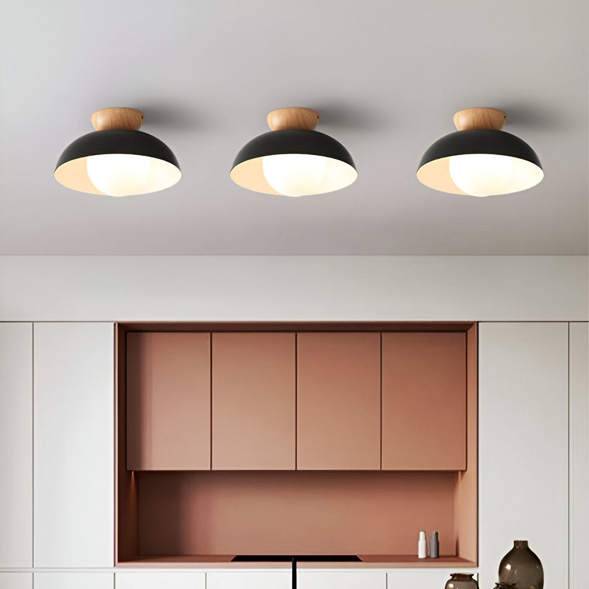 Modern Minimalist Glass Dome LED Ceiling Light 1-Light