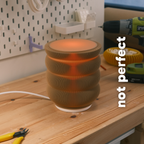 Short Stack Table Lamp Coffee Brown LED Bedside Light Glenbrookhome