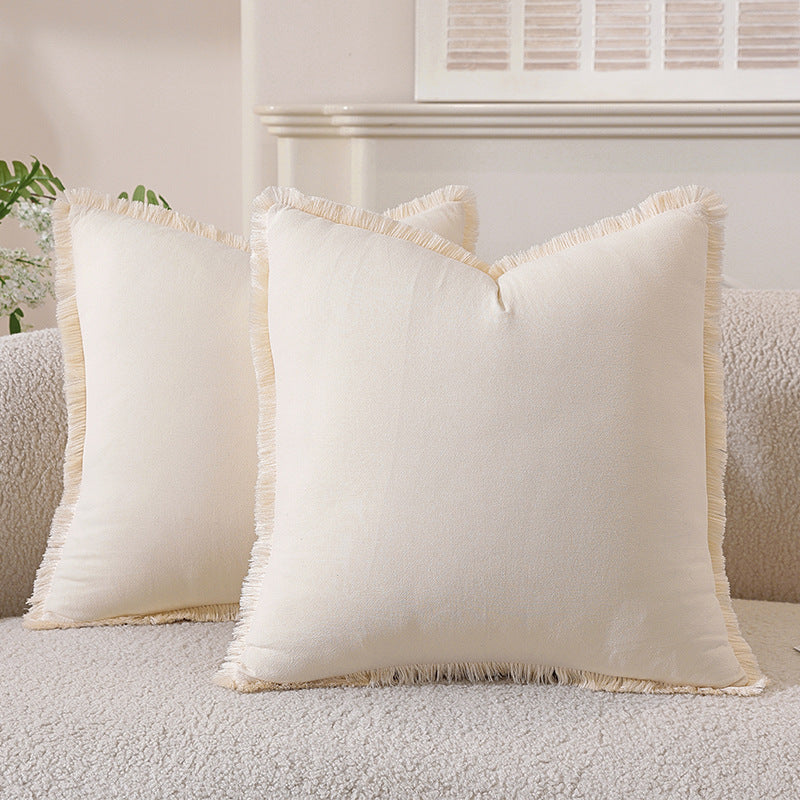 Pillowcase Bohemian Style Solid Color Tassel Headboard Cushion Seat Cushion Living Room Sofa Pillowcase Cross-Border