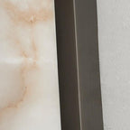 Modern Minimalist Spanish Marble & Copper LED Wall Sconce – Luxury Stone Wall Light 1-Light