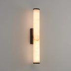 Modern Minimalist Spanish Marble & Copper LED Wall Sconce – Luxury Stone Wall Light 1-Light