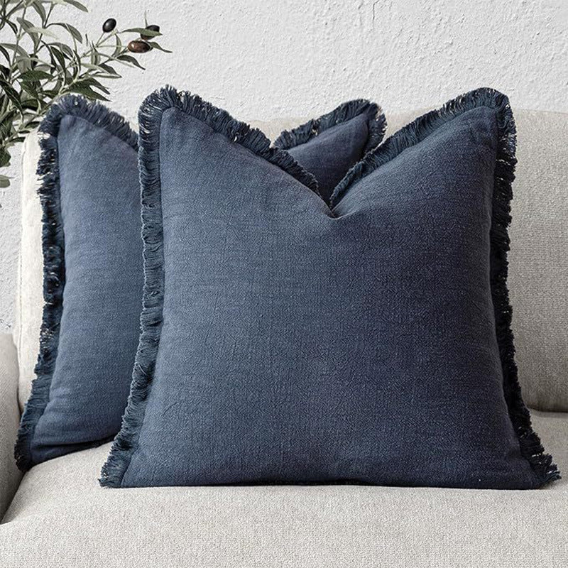 Pillowcase Bohemian Style Solid Color Tassel Headboard Cushion Seat Cushion Living Room Sofa Pillowcase Cross-Border
