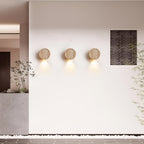 Japanese Wabi-Sabi Travertine Stone Wall Sconce LED 1-Light