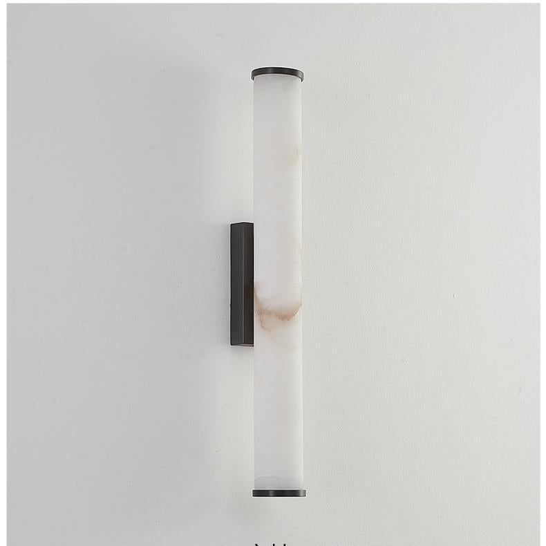Modern Minimalist Spanish Marble & Copper LED Wall Sconce – Luxury Stone Wall Light 1-Light