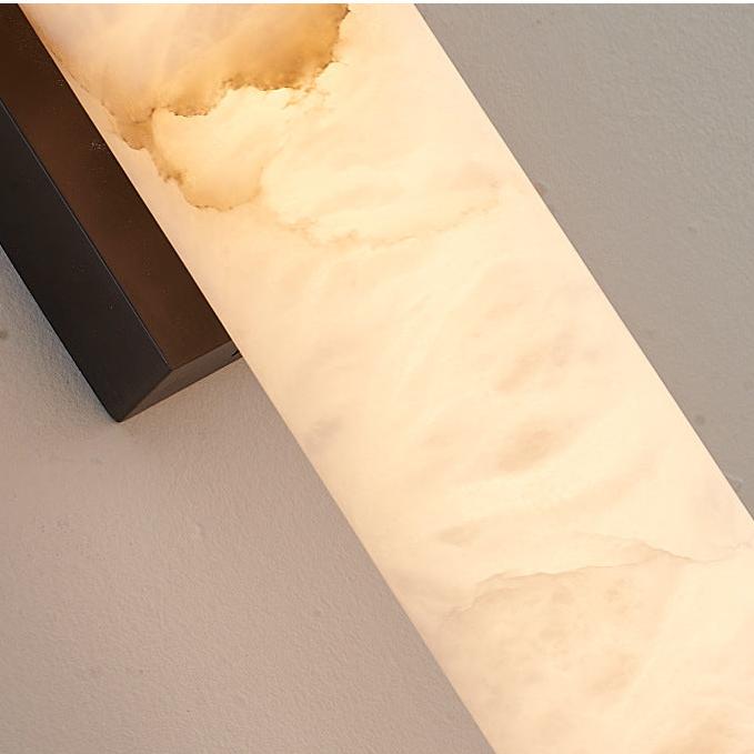 Modern Minimalist Spanish Marble & Copper LED Wall Sconce – Luxury Stone Wall Light 1-Light