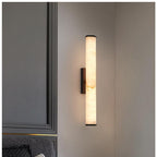 Modern Minimalist Spanish Marble & Copper LED Wall Sconce – Luxury Stone Wall Light 1-Light