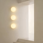 Minimalist Round Glass LED Wall Sconce – Frosted Globe Bedside Wall Light 1-Light