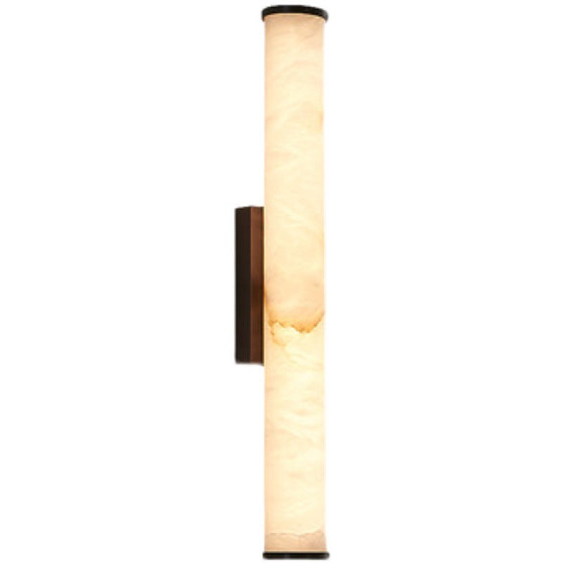 Modern Minimalist Spanish Marble & Copper LED Wall Sconce – Luxury Stone Wall Light 1-Light