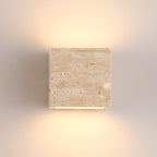 Minimalist Travertine Stone Square Outdoor Wall Light LED 1-Light