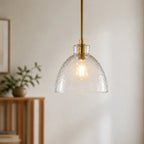 Ondine Farmhouse Hammered Glass Pendant Light