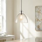 Ondine Farmhouse Hammered Glass Pendant Light