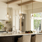 Ondine Farmhouse Hammered Glass Pendant Light