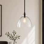 Ondine Farmhouse Hammered Glass Pendant Light