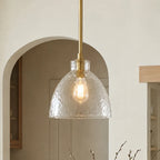 Ondine Farmhouse Hammered Glass Pendant Light