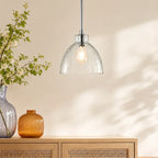 Ondine Farmhouse Hammered Glass Pendant Light