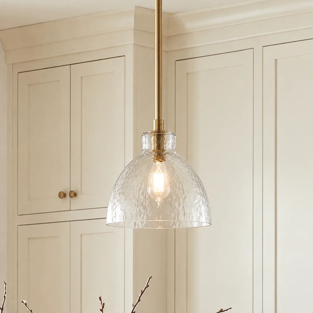 Ondine Farmhouse Hammered Glass Pendant Light