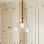Ondine Farmhouse Hammered Glass Pendant Light