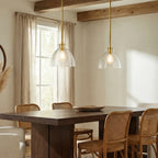 Ondine Farmhouse Hammered Glass Pendant Light