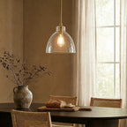 Ondine Farmhouse Hammered Glass Pendant Light