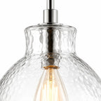 Ondine Farmhouse Hammered Glass Pendant Light