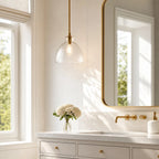 Ondine Farmhouse Hammered Glass Pendant Light