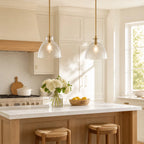 Ondine Farmhouse Hammered Glass Pendant Light
