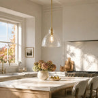 Ondine Farmhouse Hammered Glass Pendant Light