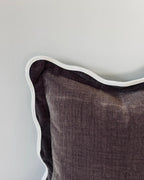 Chloe Extra Large Brown Square Scalloped Cushion Cover Sofa Decor