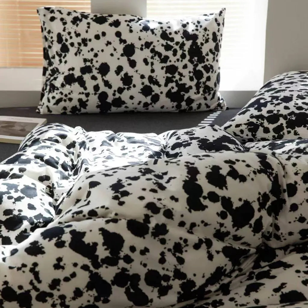 Paint Splatter Print Bedding Set Cotton Duvet Pillowcase