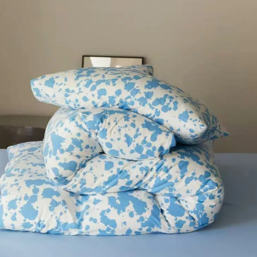 Paint Splatter Print Bedding Set Cotton Duvet Pillowcase