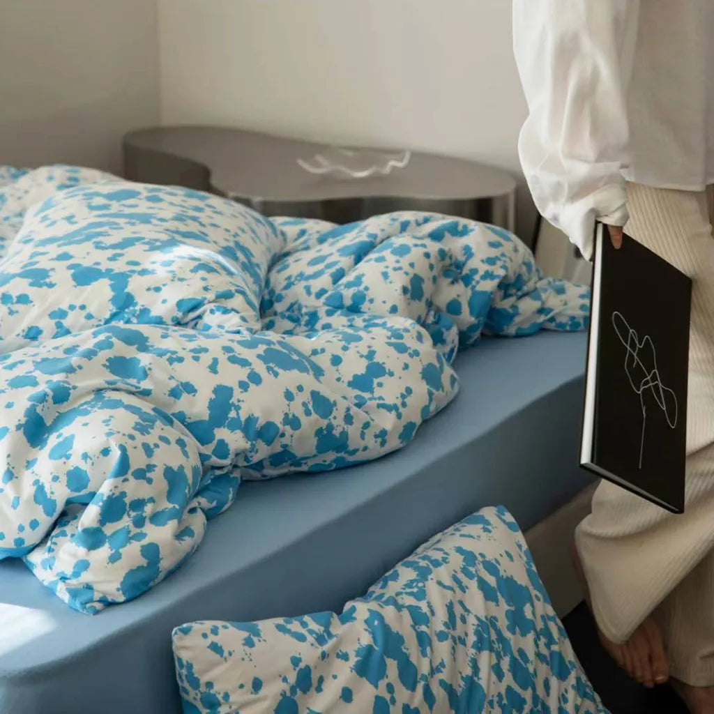 Paint Splatter Print Bedding Set Cotton Duvet Pillowcase