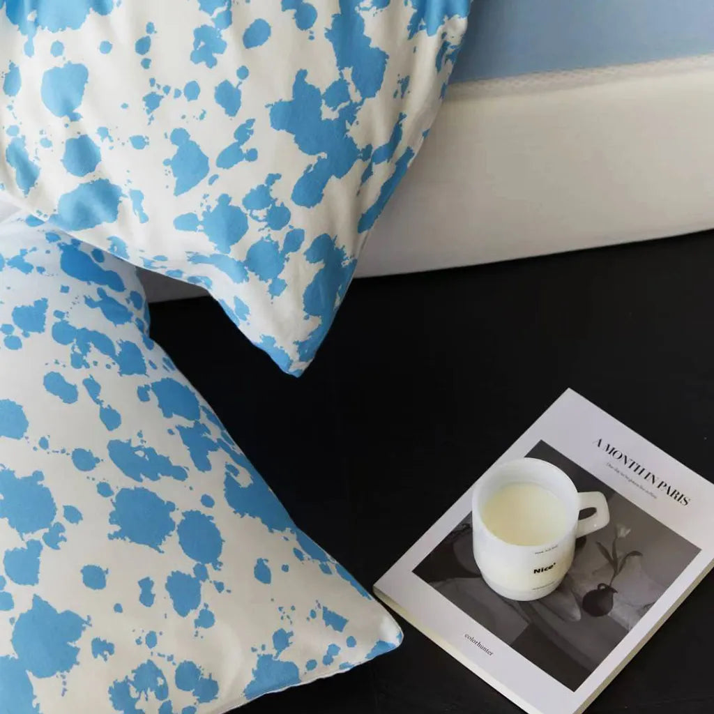 Paint Splatter Print Bedding Set Cotton Duvet Pillowcase