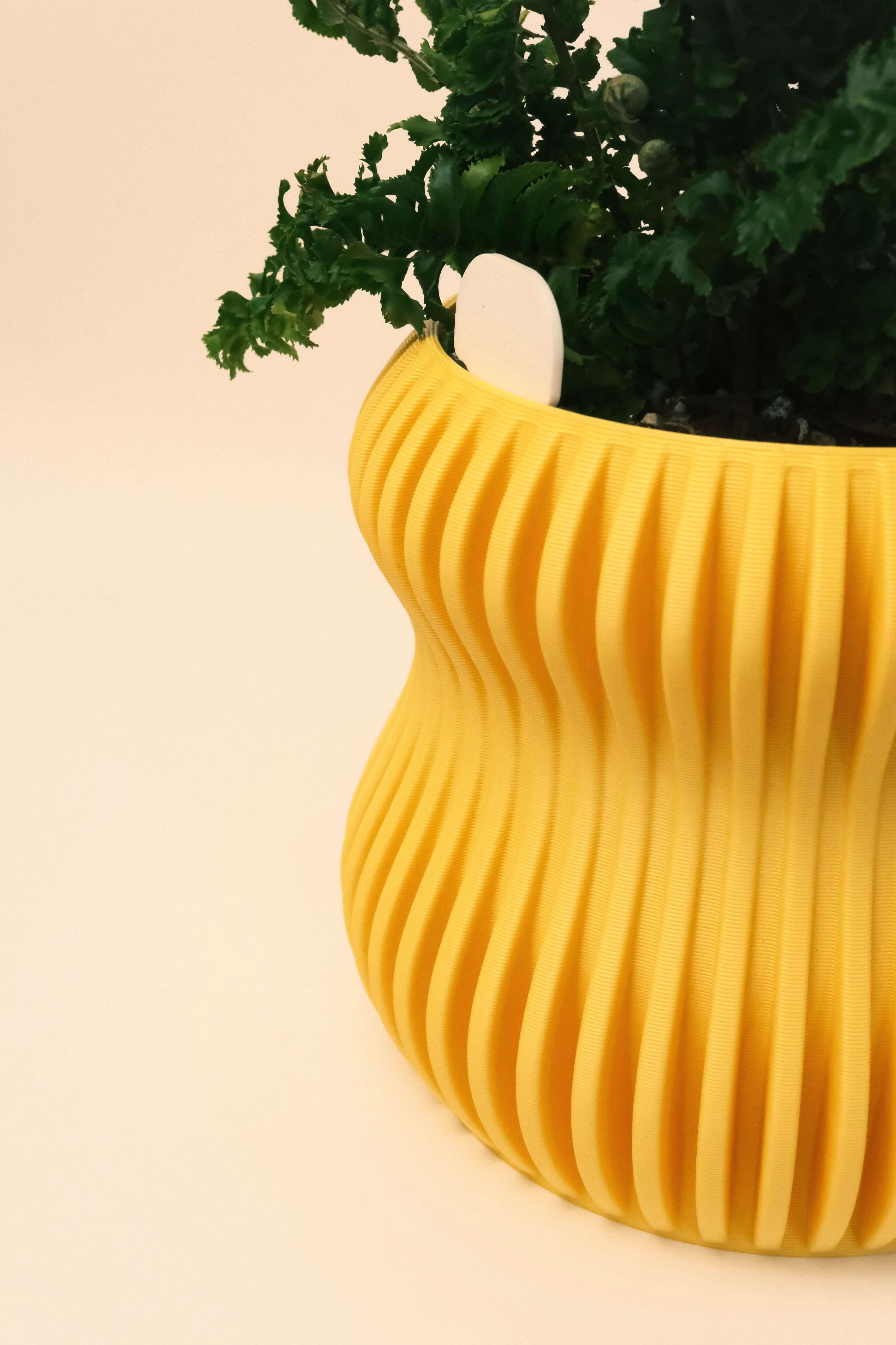 Selene Self Watering Planter Lemon Yellow Modern Indoor Plant Pot Home Decor