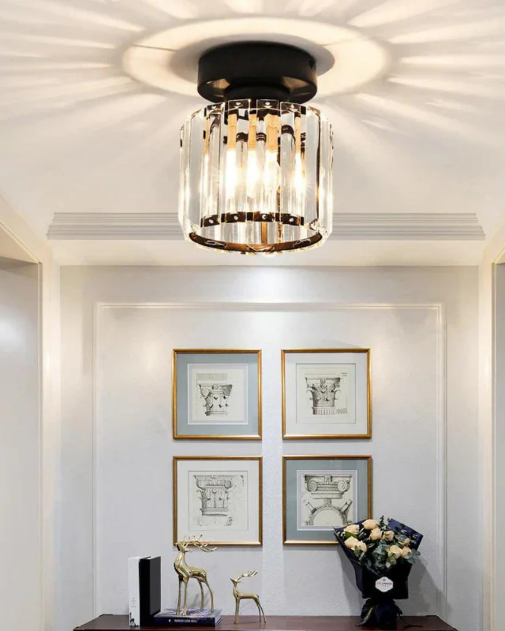 Modern Glass Square Ceiling Light 1-Light