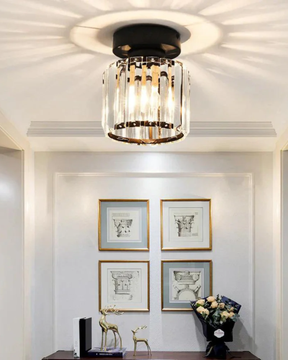 Modern Glass Square Ceiling Light 1-Light