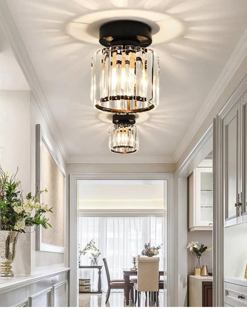 Modern Glass Square Ceiling Light 1-Light
