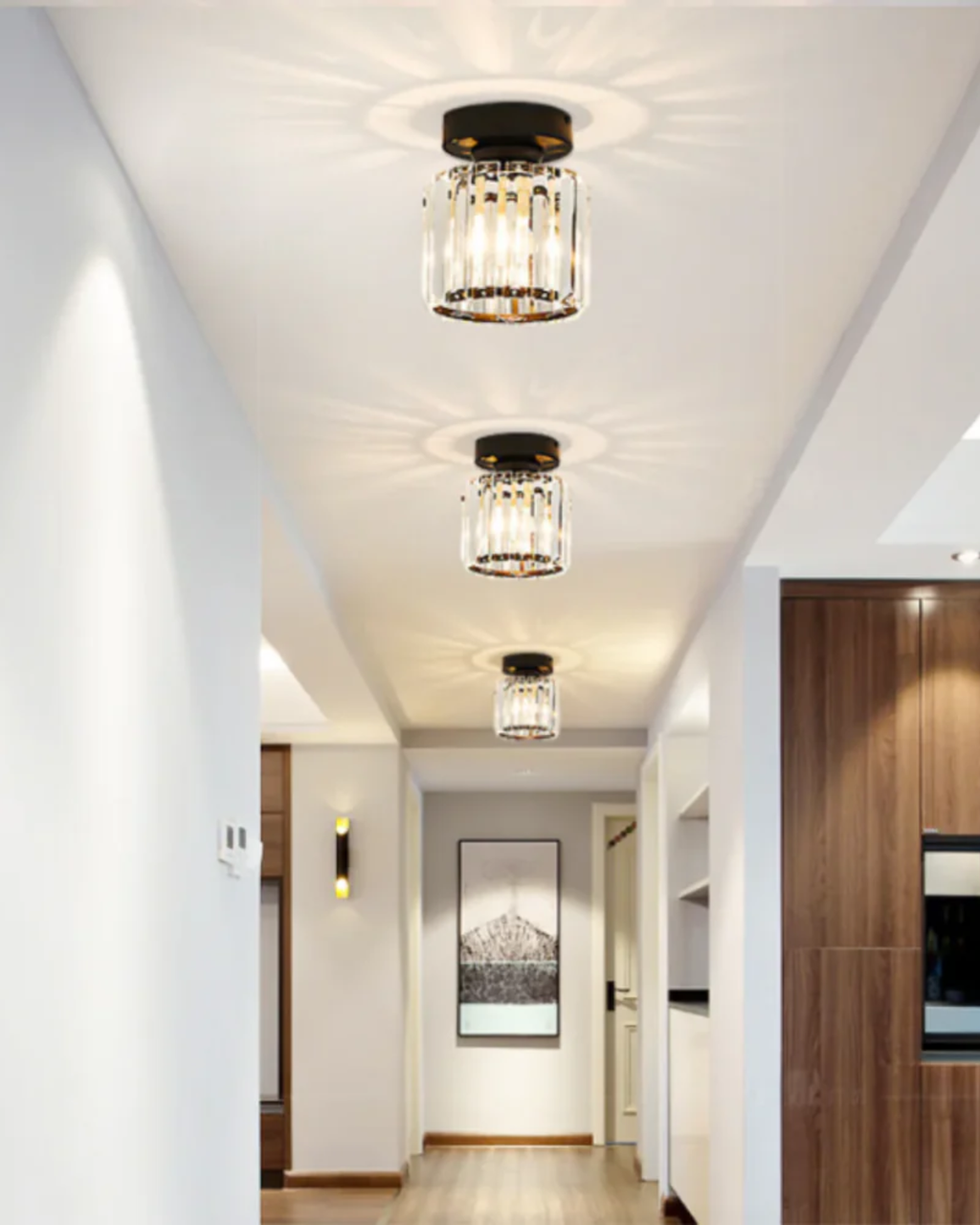 Modern Glass Square Ceiling Light 1-Light